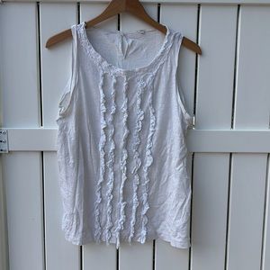 J. Crew Applique Detail Tank Top White Size Large